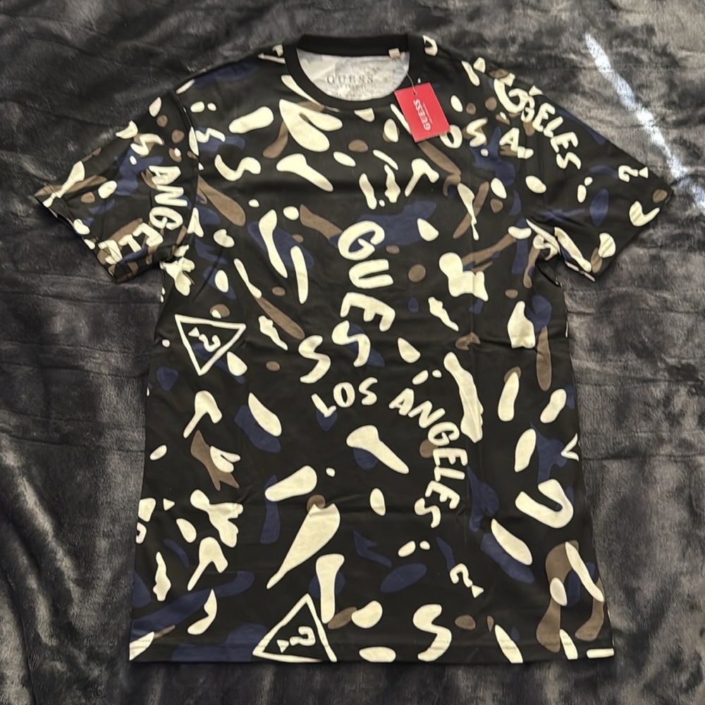 Men’s Guess? Print Crew Neck Tee - XS